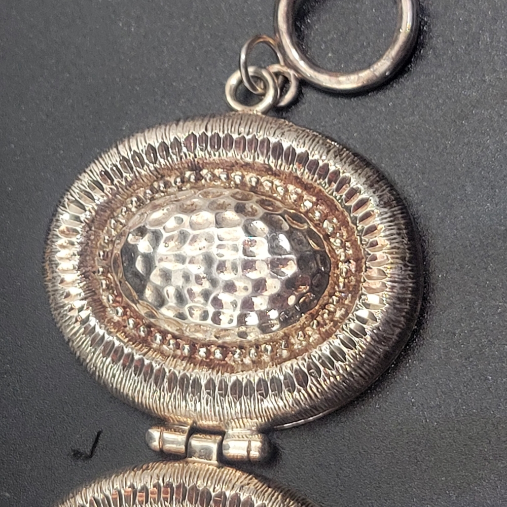 Sterling silver oval textured bracelet